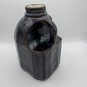 Handmade Stoneware Jug – Quirky Milk Carton Vase or Pitcher | Glossy Ceramic Gift