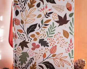 Carnet relié à la main UNIQUE motifs automne