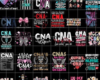CNA Png Bundle Future CNA Life Squad Certified Nursing Assistant Care Inspire Heal Leopard Print t-shirt Designs Digital Download