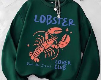 Hummer Lover Club, lustiger Sommer Png, nautisches Hummer Png, Fischer ästhetischer Png, Flusskrebs Png, Sommer Aquarell Png Strand Design