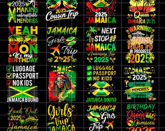 50+ Designs Jamaika 2025 Bundle Png, Island Vibes Sublimation, Urlaub Shirt Clipart, karibische Kultur Digitaler Download