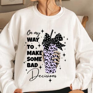On My Way Make Some Bad Decisions Png, Bougie Png, Gift For Her, Halloween Skull Skeleton, Halloween Coquette Bow Png, Halloween Bougie