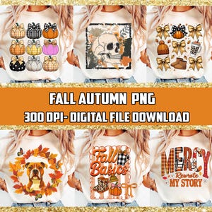 Retro Fall Autumn Png Bundle, Fall shirt png, Fall Coquette png, Autumn png, Trendy Fall, Thanksgiving png, Autumn Sublimation Design Bundle
