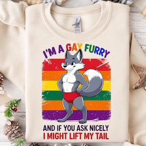 I&#39;m a Gay Furry PNG, Funny Rainbow Fox Sublimation Design, LGBTQ Pride Furry Art Clipart, Cute Gay Animal Shirt Graphic, Gay Furry Pride