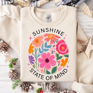 Sunshine State Of Mind PNG, Trendy Summer Png, Sunshine Png, Preppy Summer Design Png, Beach png design Retro Flowers Summer Sublimation