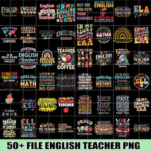 50+ English Teacher PNG Bundle, English Teacher Png, Teacher Png, Funny English Teacher Gift Png, Punctuation Png, Grammer Png, Teacher Png