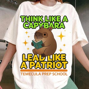 Temecula Preparatory School Capybara Lead Like A Patriot Png, Capybara Lovers Png, Cartoon, Pet Lovers, Cute Animal, PNG, Digital Download