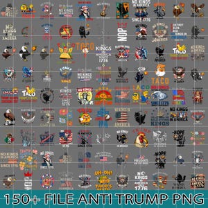 Anti Trump Bundle Png, Trump Floral Png, Protest Trump Png, Resist Trump Png, FDT Png, Anti Trump Apparel, No Kings In America Png