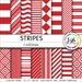 Stripes Digital Paper, Cardinal, Red, red and White, Stripes, Nautical, Digital Paper, Digital Download, Scrapbook Paper, Digital Paper Pack