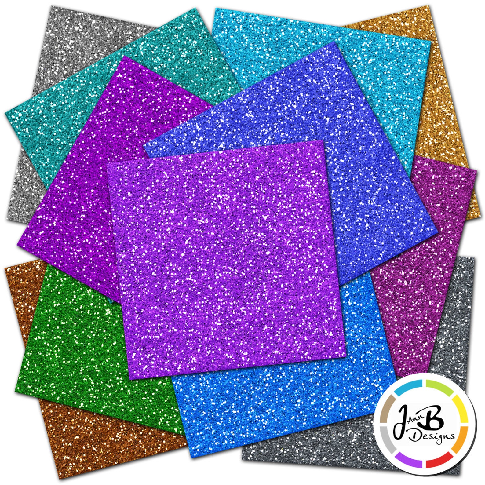 Glitter Digital Paper Glitter Paper Scrapbook Paper Chunky Etsy