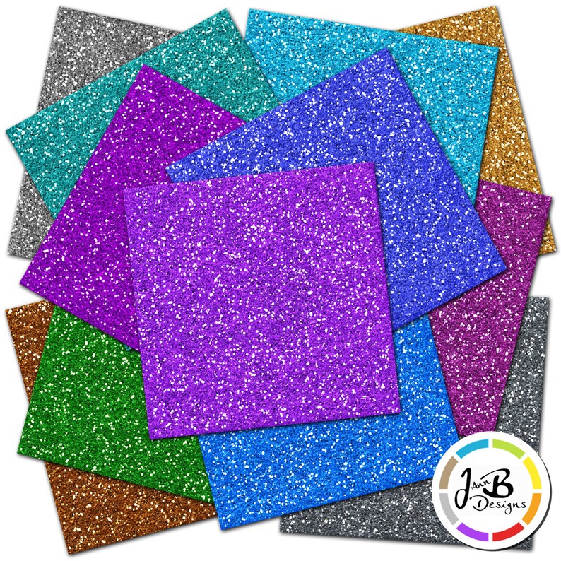 Glitter Digital Paper Glitter Paper Scrapbook Paper Chunky Etsy