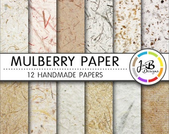 Textured Digital Paper, Mulberry Paper, Handmade Paper, Textured Paper, Scrapbook Paper, Digital Download, Printable Paper, Background, Pack