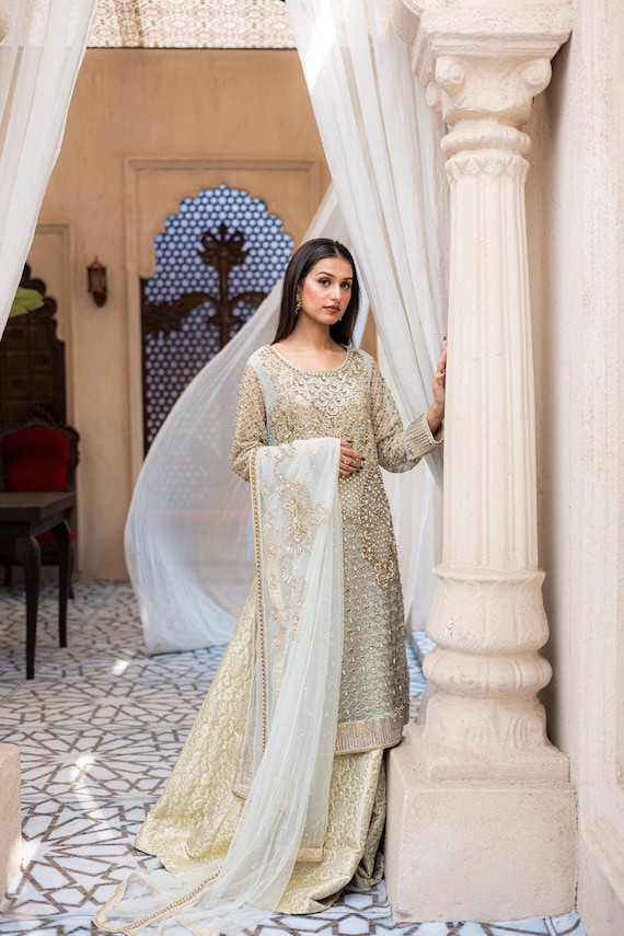open lace back dress Best Pakistani Bridal Dresses – Traditional & Modern Wedding Wear main image 1