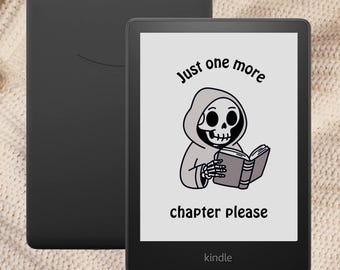 Grappige Magere Hein Kindle Paperwhite-screensaver – eReader-achtergrond skelet in lichtmodus