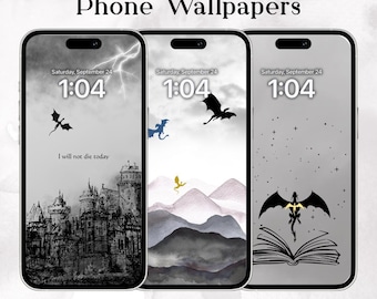 Fondo de pantalla inspirado en la Cuarta Ala para teléfono / Fondos de iOS y Android con estética de dragón de fantasía