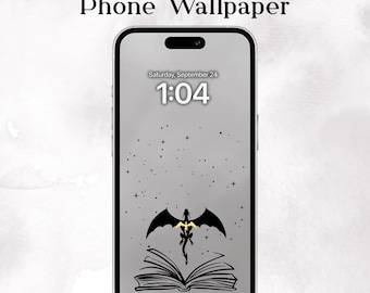 Fondo de pantalla del dragón de la cuarta ala / Fondo digital inspirado en Sgaeyl y Tairn para iOS y Android