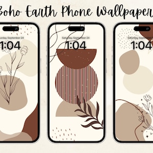 Boho Earth Tones Phone Wallpaper Set | Neutral Aesthetic Backgrounds | 3-Pack Minimalist Download