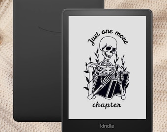 Just One More Chapter: Kindle Paperwhite-screensaver met skelet – alleen in lichtmodus