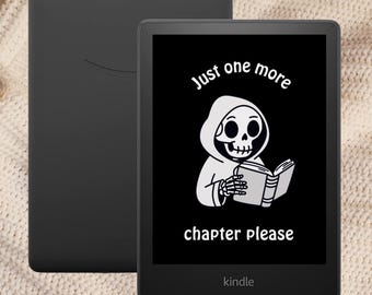 Donkere modus Magere Hein Kindle-screensaver – Grappig skeletbehang voor Kindle Paperwhite
