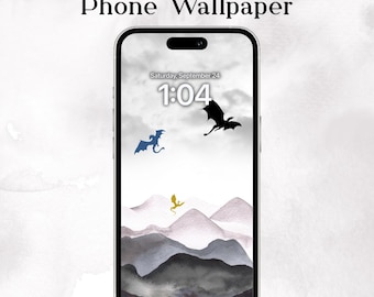 Fondo de pantalla inspirado en la Cuarta Ala / Arte del dragón Tairn, Andarna y Sgaeyl para iOS y Android