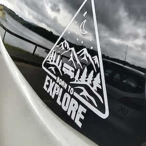 Born To Explore Outdoor Adventure Van Sticker | Van decal | Campervan decal | Campervan sticker | Camper sticker | van graphic