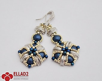 Tutorial Tara Earrings - Beading tutorial, Instant download,Ellad2