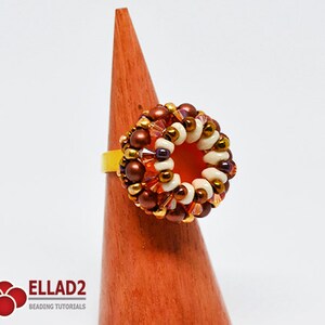 Handledning Agartha Ring-Beading Handledning, Pärlmönster, Direktnedladdning, Design av Ellad2 bild 3