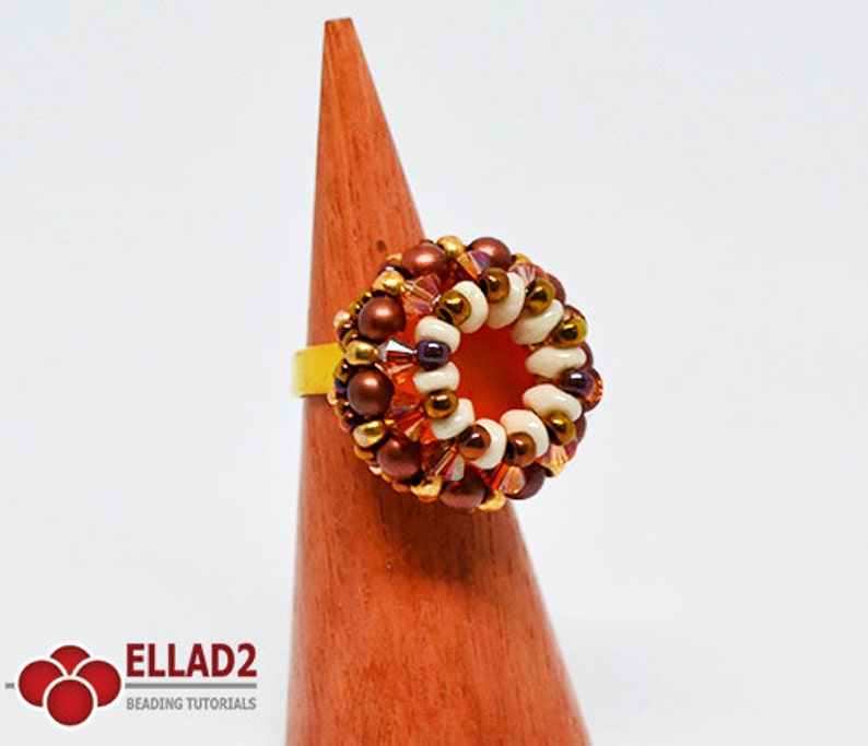Handledning Agartha Ring-Beading Handledning, Pärlmönster, Direktnedladdning, Design av Ellad2 bild 3