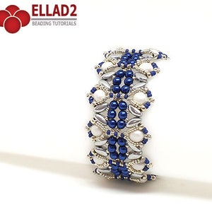 Tutorial Iris Bracelet - Beading Tutorial, instant download, bracelet design, Ellad2, pdf file