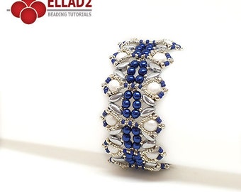 Tutorial Iris Bracelet - Beading Tutorial, instant download, bracelet design, Ellad2, pdf file