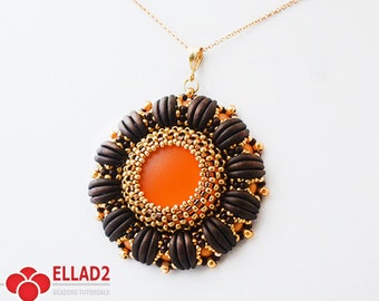 Tutorial Lulu Pendant - Beading Tutorial, Beading Pattern, Jewelry Tutorial, Instant download, Ellad2