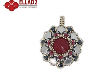 Tutorial Ginko Pendant - beading tutorial with Ginko beads, instant download, Ellad2