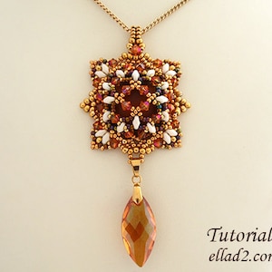 Tutorial Astrid Pendant - Instant download, Beading pattern,Jewelry Tutorial, Ellad2
