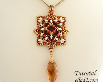 Tutorial Astrid Pendant - Instant download, Beading pattern,Jewelry Tutorial, Ellad2