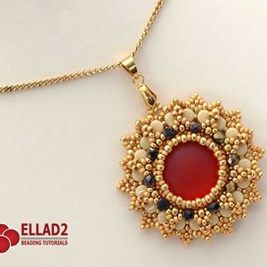 Tutorial Anice Pendant with Pellet beads - Beading tutorial, instant download, pdf