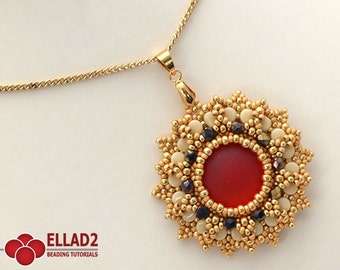Tutorial Anice Pendant with Pellet beads - Beading tutorial, instant download, pdf