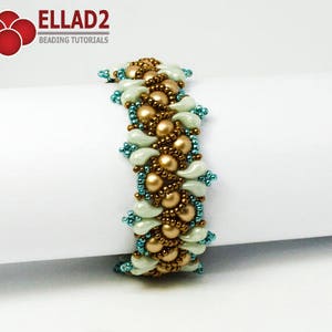 Tutorial Wave Bracelet - Beading tutorial, beading pattern, instant download, design by Ellad2