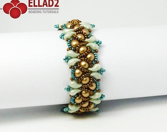 Tutorial Wave Bracelet - Beading tutorial, beading pattern, instant download, design by Ellad2