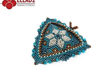 Tutorial Trillium Pendant - Beaded triangle, peyote stitched triangle, Beading pattern by Ellad2, Instant download