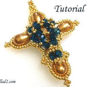 Tutorial Cross Pendant - beading pattern PDF