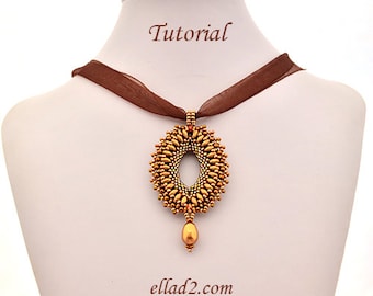 Tutorial Super Diamond Pendant - Beading pattern, PDF, Instant download,Jewelry Tutorial