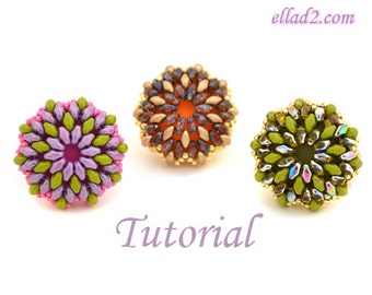 Tutorial Super Anillo de Cóctel - Tutorial de Joyería, Patrón de cuentas, PDF