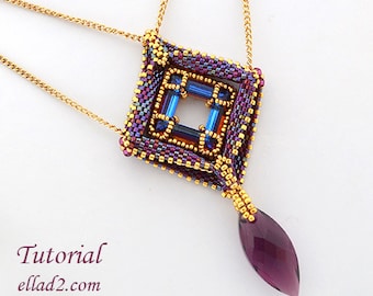 Tutorial Out of the Box Pendant - Beading pattern, PDF