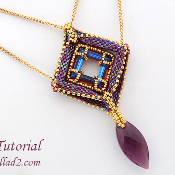 Tutorial Out of the Box Pendant - Beading pattern, PDF