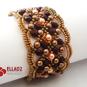Tutorial Maroon Bracelet - Beading Tutorials,Beading Patterns,Ellad2, Jewelry Tutorials