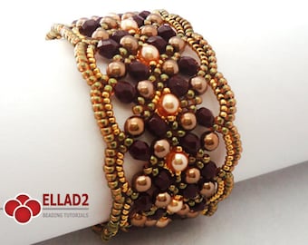 Tutorial Maroon Bracelet - Beading Tutorials,Beading Patterns,Ellad2, Jewelry Tutorials