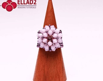 Tutorial Alabaster Ring - Beading Tutorial, Instant download, Design by Ellad2