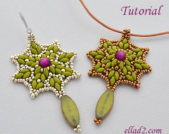 Tutorial Polaris Earrings or Pendant - Beading pattern PDF