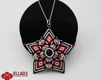 Tutorial Acamar Star Pendant-Beading Tutorial,Beading Pattern,Instant download, Ellad2