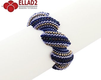 Tutorial Cellina Bracelet - Beading Tutorial, Flat Cellini Spiral, instant downlaod, pdf file, Ellad2 design